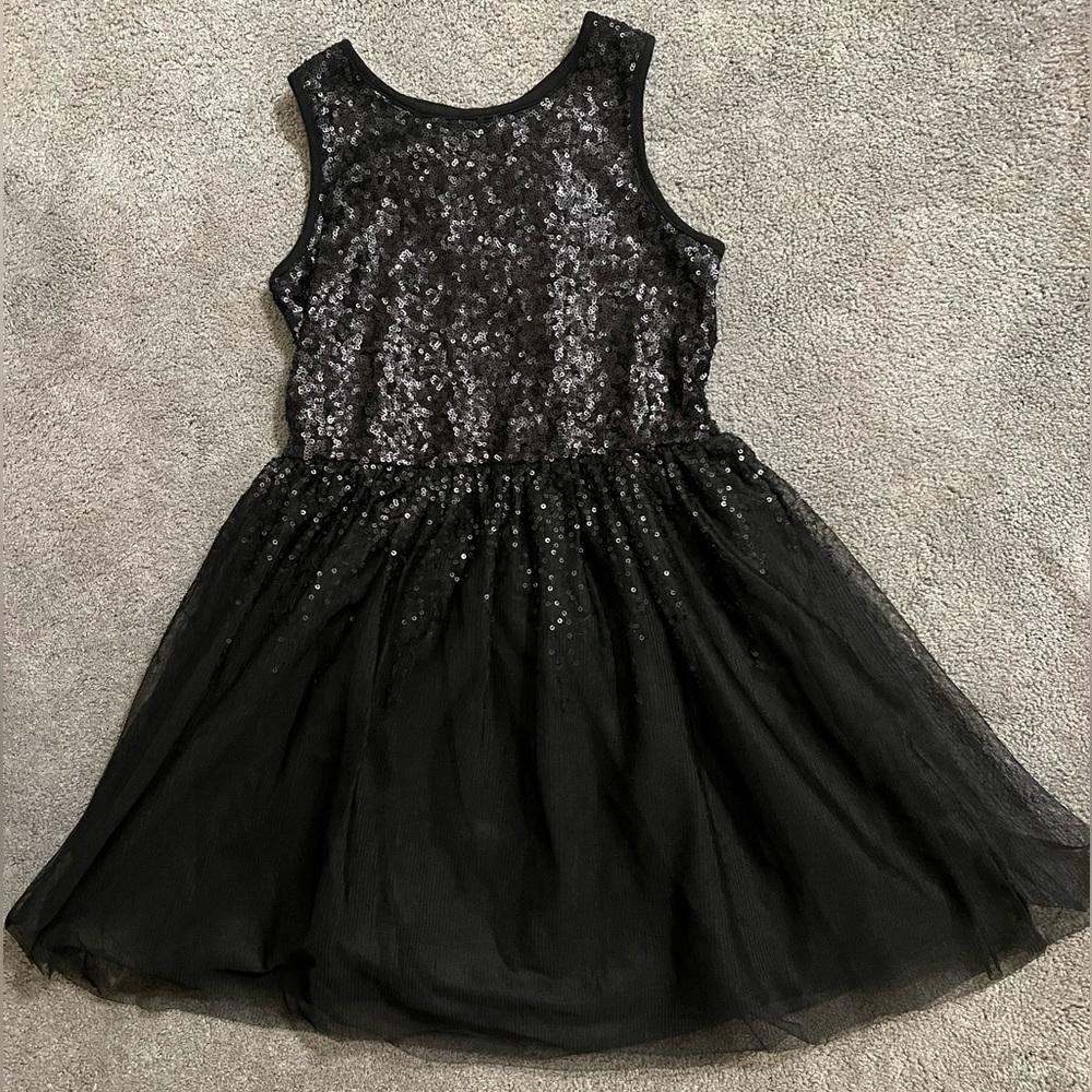Gap Kids black sequin and tulle dress